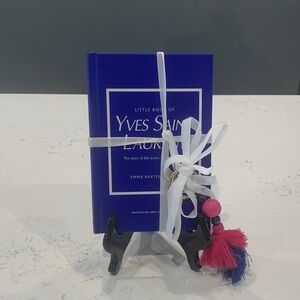 Yves Saint Laurent Royal Blue Book with Pink and Blue Keychain with Tassel